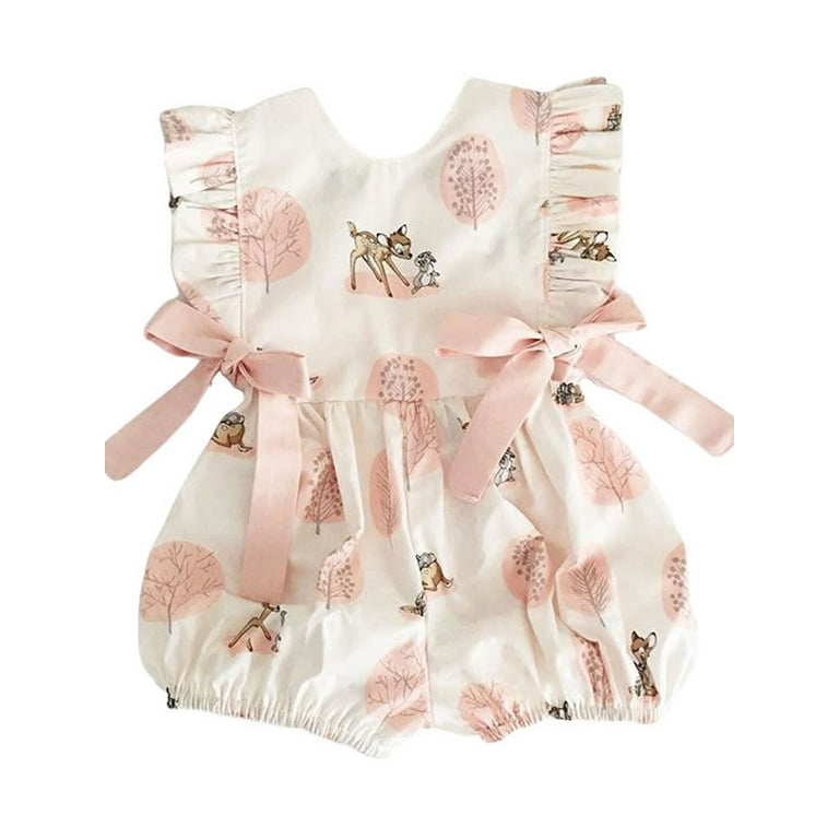 Baby Girls Newborn Ruffle Bowknot Jumpsuit Playsuit Romper Clothes Ropa de Bebe